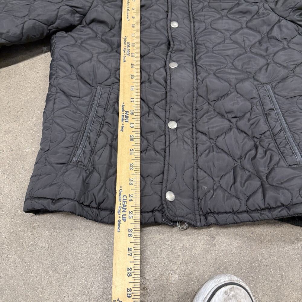 ABERCROMBIE & FITCH QUILTED ARMY MILITARY SNAP BOMBER JACKET BLACK MENS XS - Picture 9 of 9